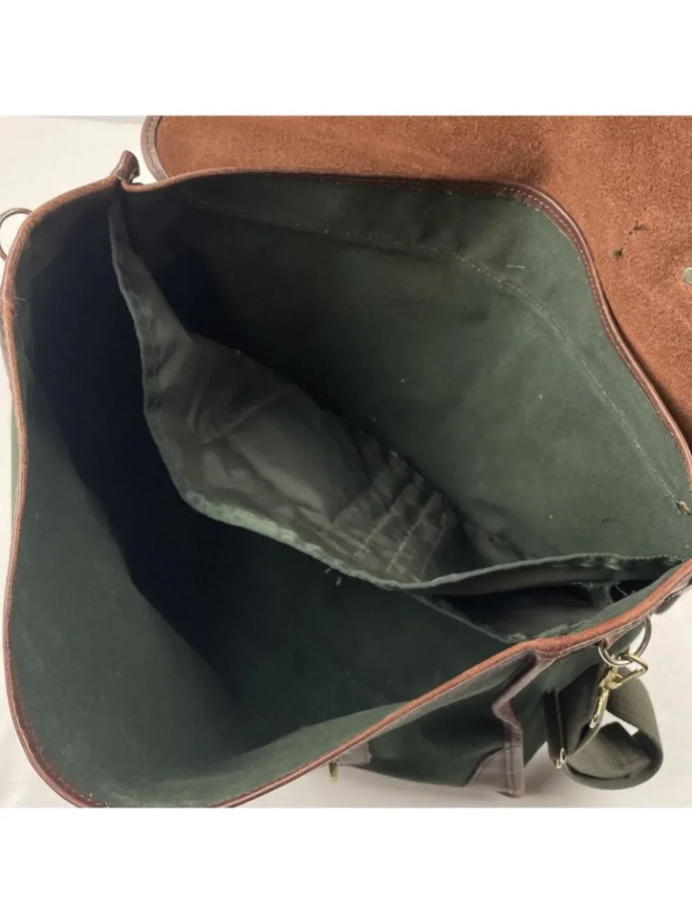 Vintage Orvis Battenkill Canvas Leather Briefcase Messenger Bag Shoulder Strap